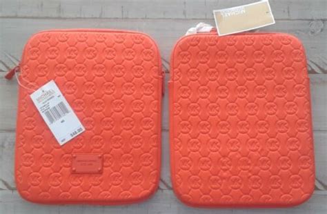 NWT MICHAEL KORS TANGERINE NEOPRENE IPAD CASE 